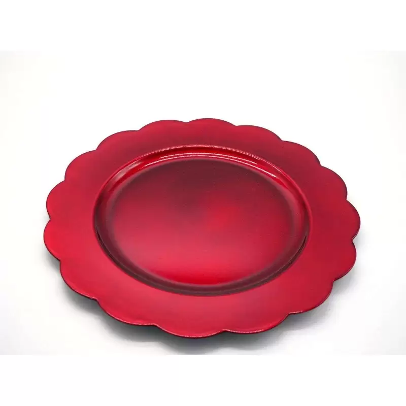 SOTTOPIATTO ROSSO A FORMA DI FIORE – 6 PZ