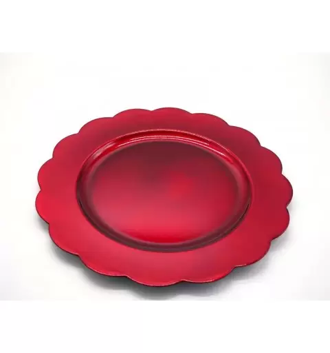 SOTTOPIATTO ROSSO A FORMA DI FIORE – 6 PZ