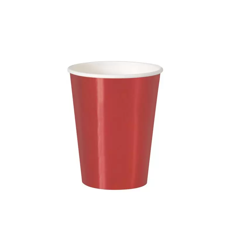 Bicchiere carta 355 ml Rosso metallizzato 8 pz 51666