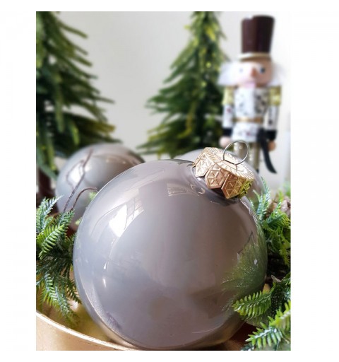 Palline natalizie sfere in vetro 6 cm Platinum N16046/PLA 36 pz.