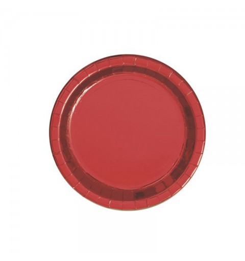 piatto dessert carta Rosso metallizzato 17,1 cm 8 pz 51654