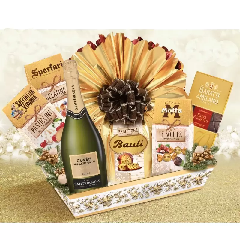 Cesto Natalizio Vassoio Merry Christmas Le Cadeau 02017