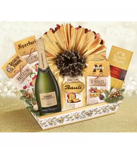 Cesto Natalizio Vassoio Merry Christmas Le Cadeau 02017