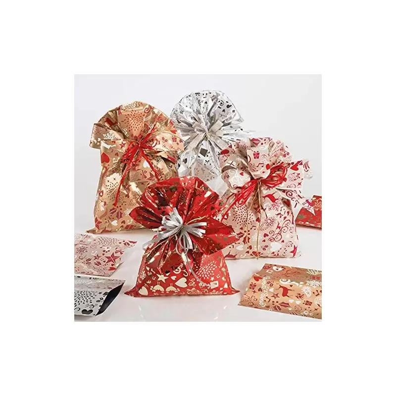 50 BUSTINE FULL XMAS ROSSO 15 X 25 CM