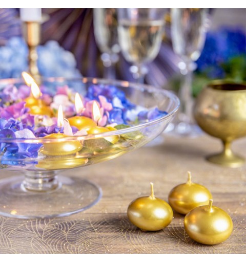 50 CANDELE GALLEGGIANTI ORO 4 CM