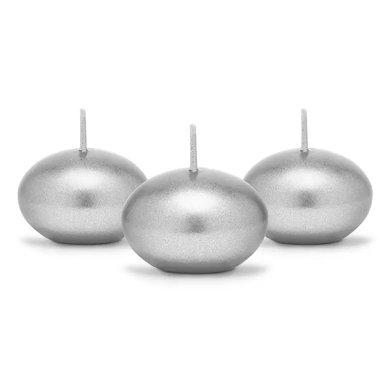 50 CANDELE GALLEGGIANTI SILVER METAL 4 CM