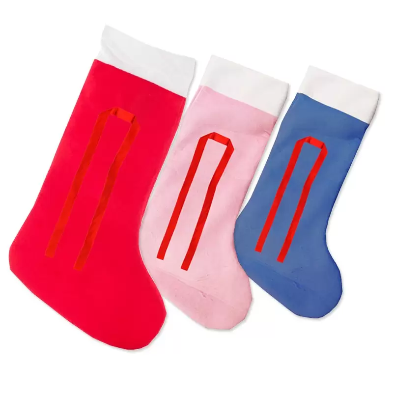 Calza della Befana in panno con laccetto in colori assortiti 9372