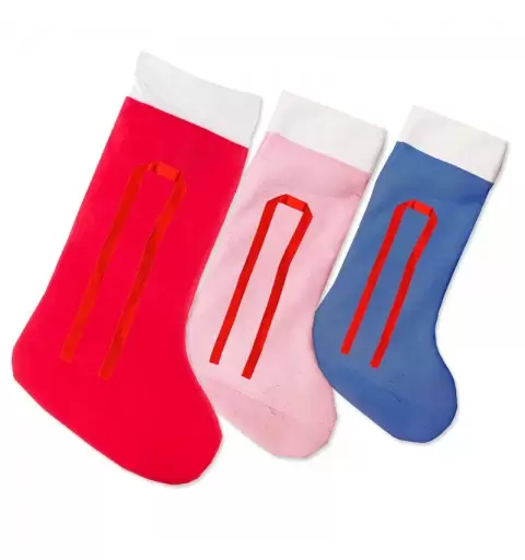 Calza della Befana in panno con laccetto in colori assortiti 9372