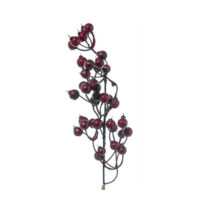 ramo decorativo bacche bordeaux 35 cm N08659