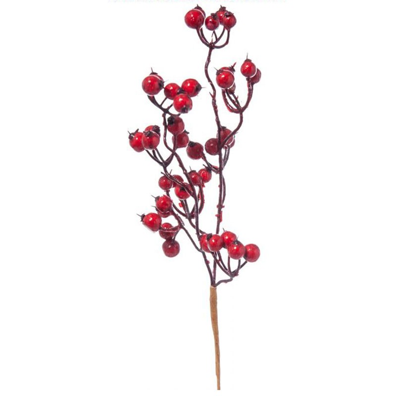 ramo decorativo bacche rosse 35 cm N08659