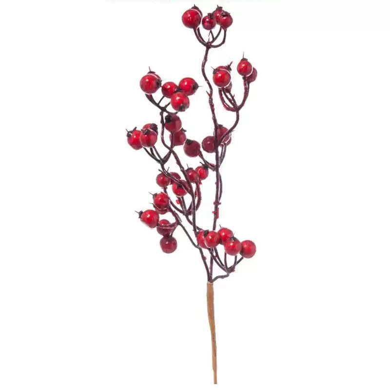 ramo decorativo bacche rosse 35 cm N08659