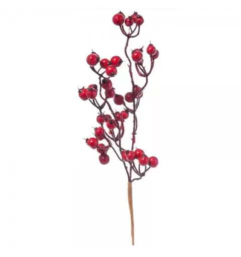 ramo decorativo bacche rosse 35 cm N08659
