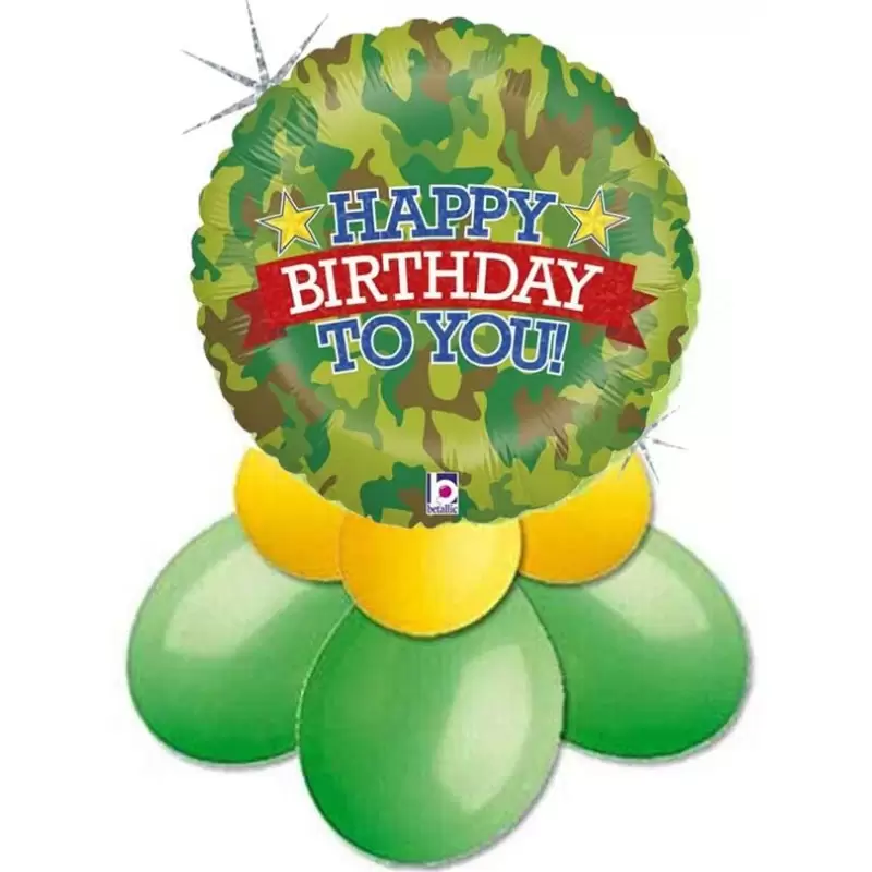 CENTROTAVOLA DI PALLONCINI MIMETICO