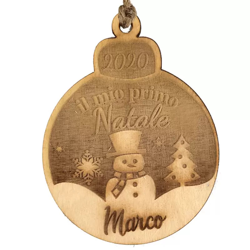 3 PALLINE NATALIZIE DI LEGNO PERSONALIZZATE DA APPENDERE