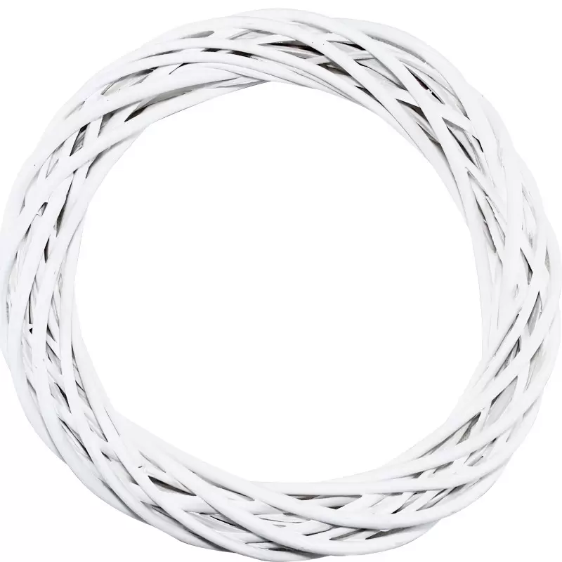 Ghirlanda Natalizia in legno intrecciato Bianco 50cm 9952
