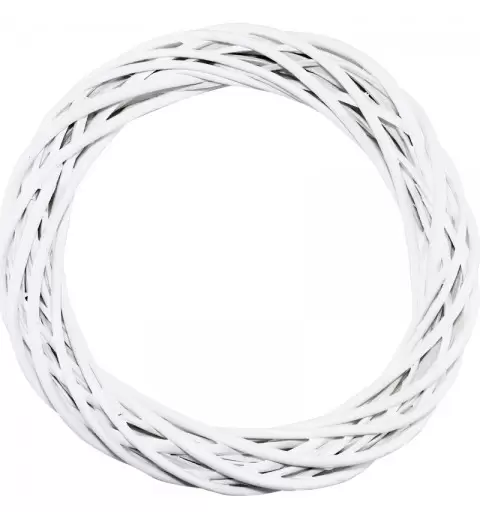 Ghirlanda Natalizia in legno intrecciato Bianco 50cm 9952