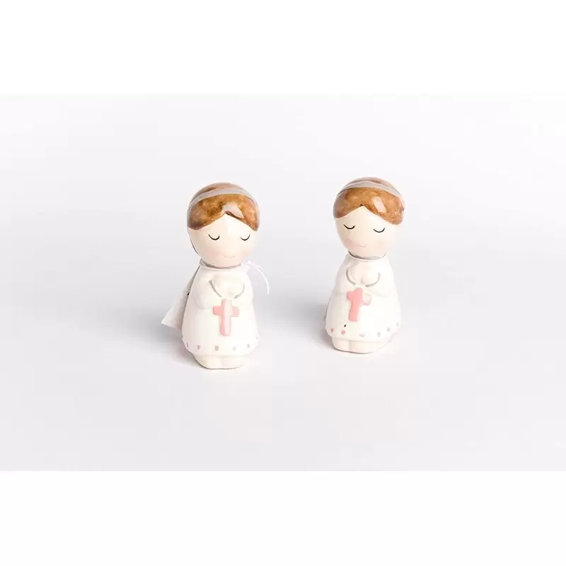 6 STATUETTE BAMBINA ROSA IN PREGHIERA