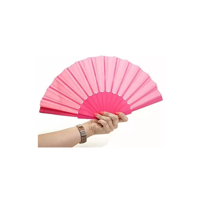 12 VENTAGLI ROSA DI PLASTICA