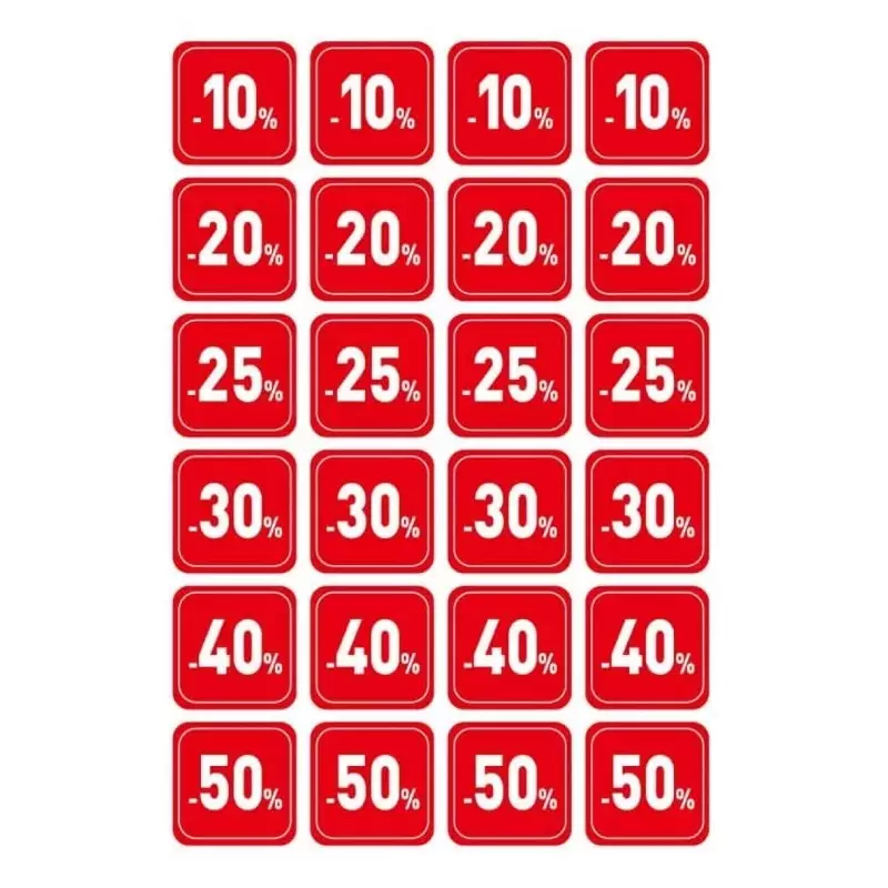 240 STICKERS ADESIVI PERCENTUALE