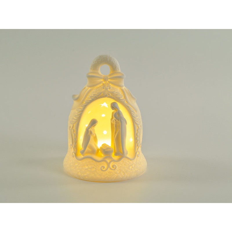 CAMPANA SACRA FAMIGLIA C/LED 11xh.15CM 31324