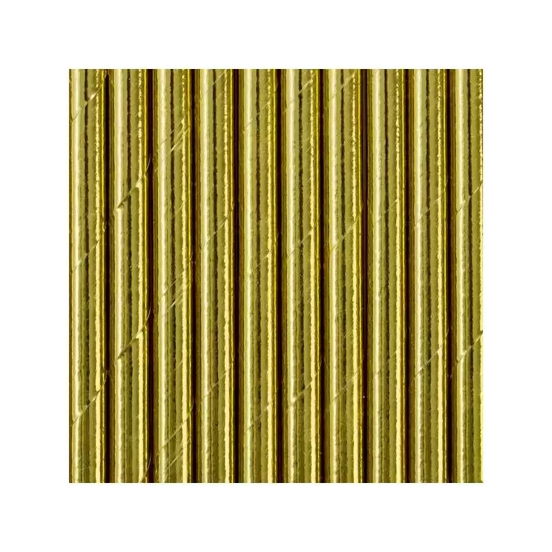10 Cannucce di carta oro 19,5 cm SPP4M-019
