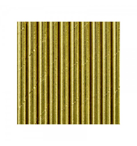 10 Cannucce di carta oro 19,5 cm SPP4M-019