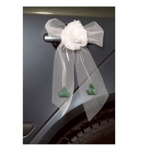 Fiocco decorativo per auto con rosa e foglie di edera KT4-008N
