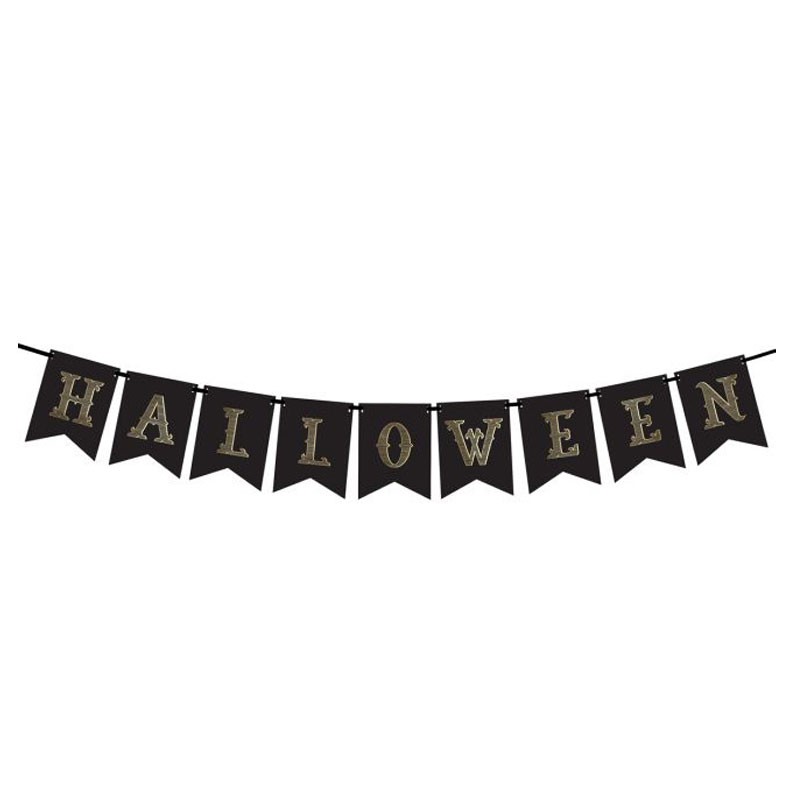 Ghirlanda di Carta Halloween Nera e Oro  GRL47