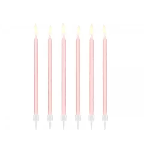 12 CANDELINE ROSA CHIARO 14 CM