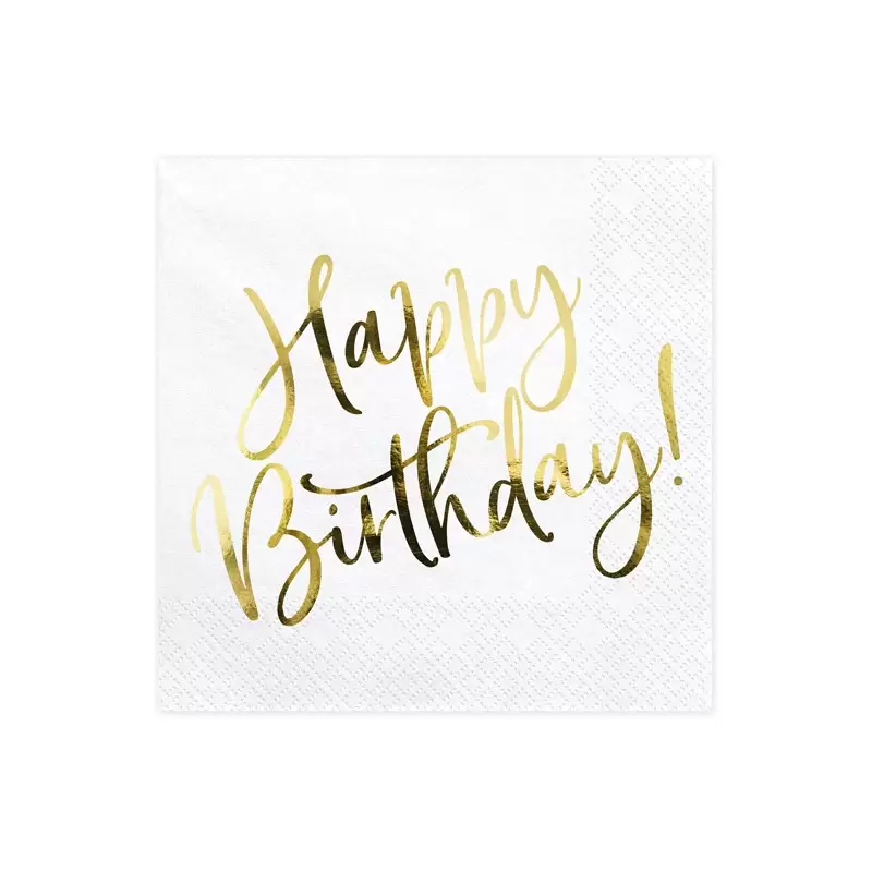 TOVAGLIOLI HAPPY BIRTHDAY BIANCHI E ORO - 20 PZ