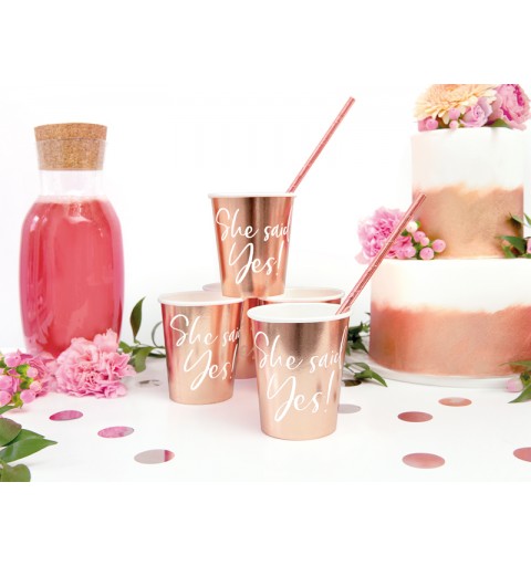 BICCHIERI ROSE GOLD SHE SAID YES - 8 PZ