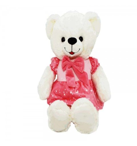 peluche orso con vestito rosa 55 cm orsetto 94374