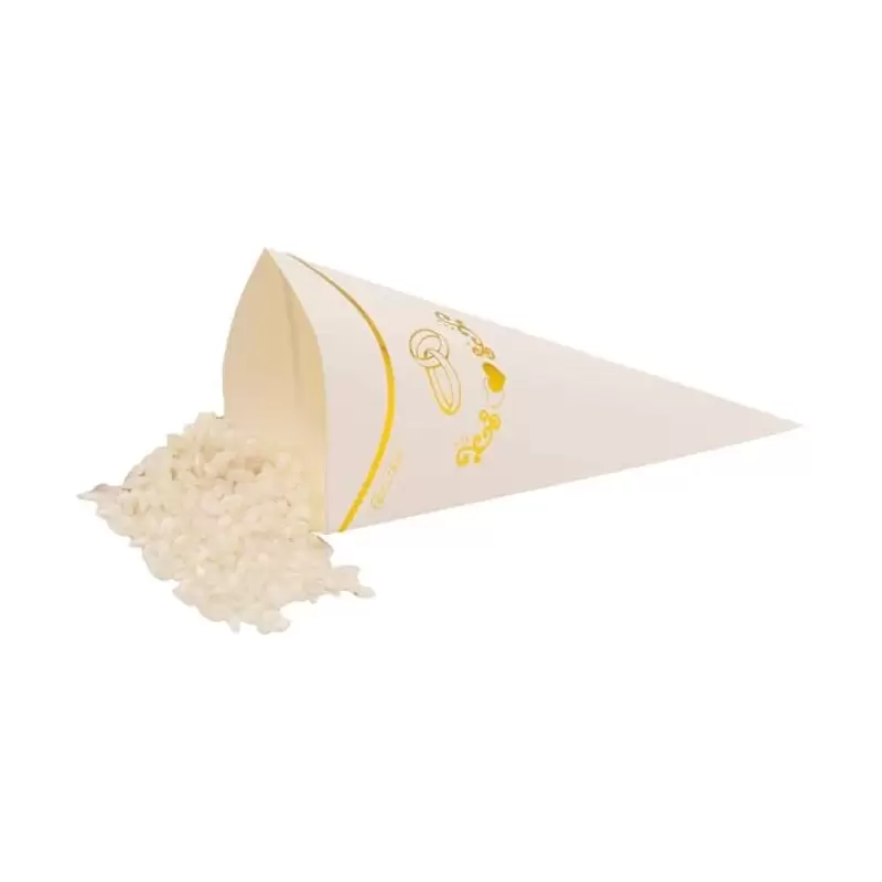 10 CONI CARTA WEDDING STAMPA ORO 8x17 CM
