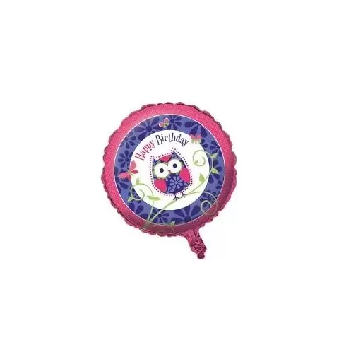 045624 PALLONCINO FOIL GUFO  ADDOBBI COMPLEANNO