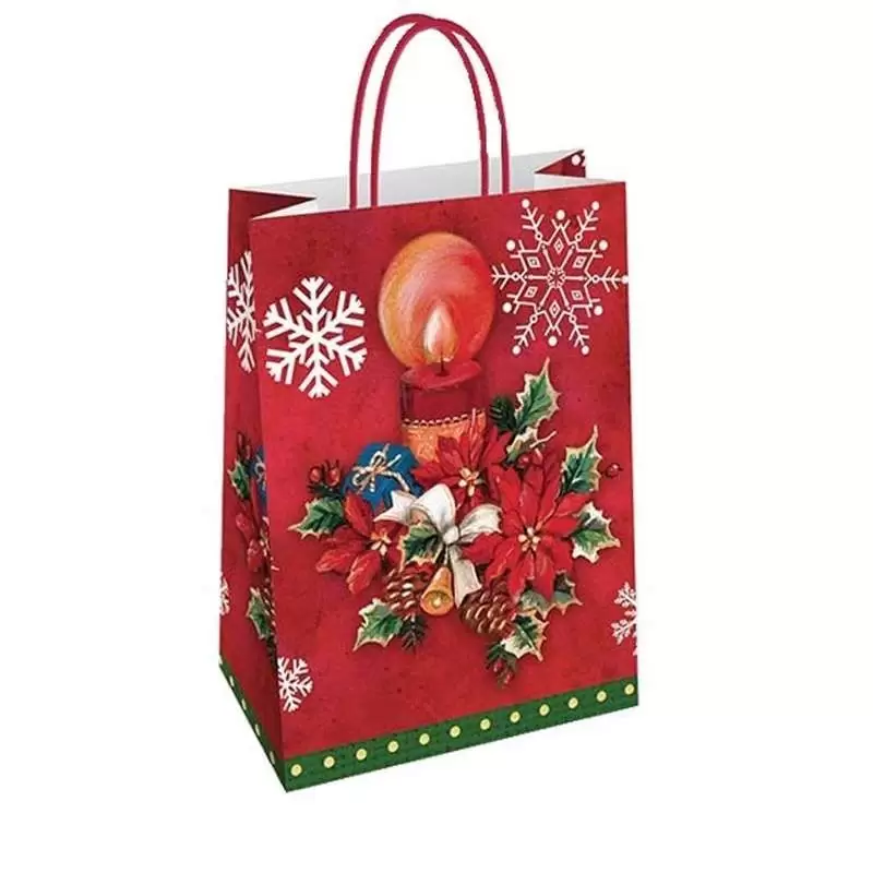 BUSTA SHOPPER NATALE VARIE MISURE GRAFICHE ASSORTITE CRACOVIA (26X12X35) 20141