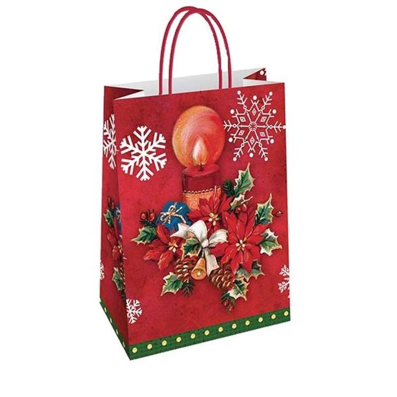 BUSTA SHOPPER NATALE VARIE MISURE GRAFICHE ASSORTITE CRACOVIA (26X12X35) 20141