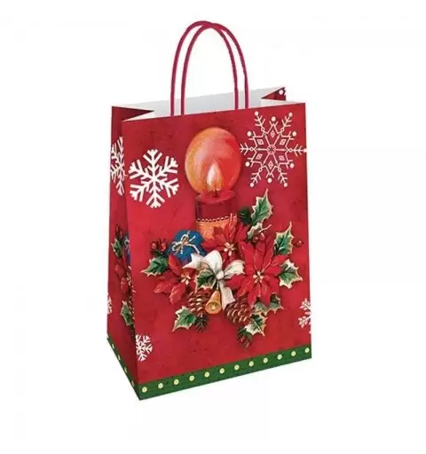 BUSTA SHOPPER NATALE VARIE MISURE GRAFICHE ASSORTITE CRACOVIA (26X12X35) 20141