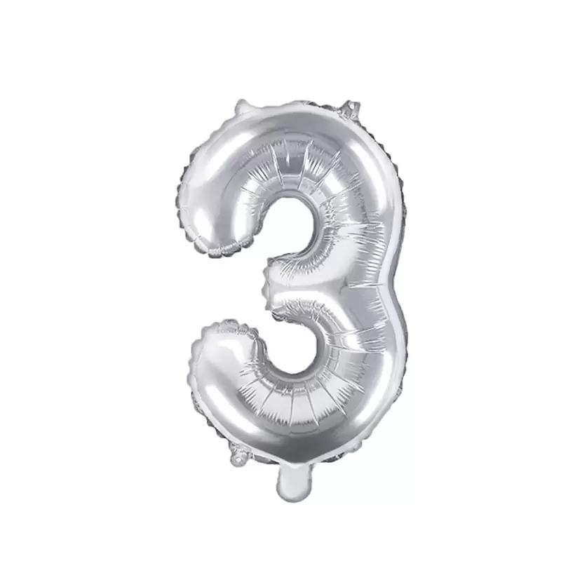 Foil argento 35 cm numero 3 FB10M-3-018