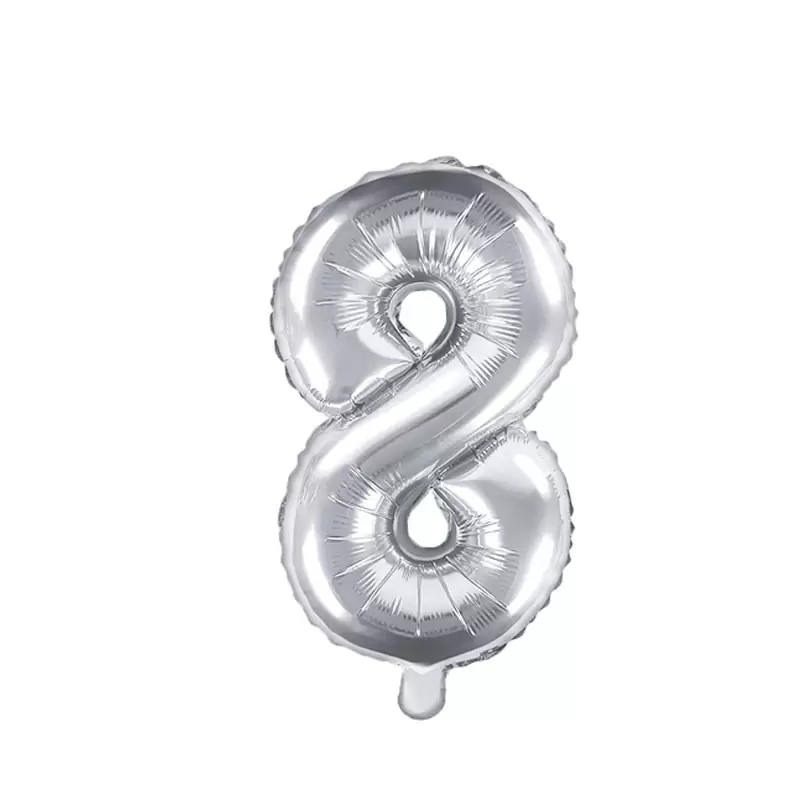 Foil argento 35 cm numero 8 FB10M-8-018