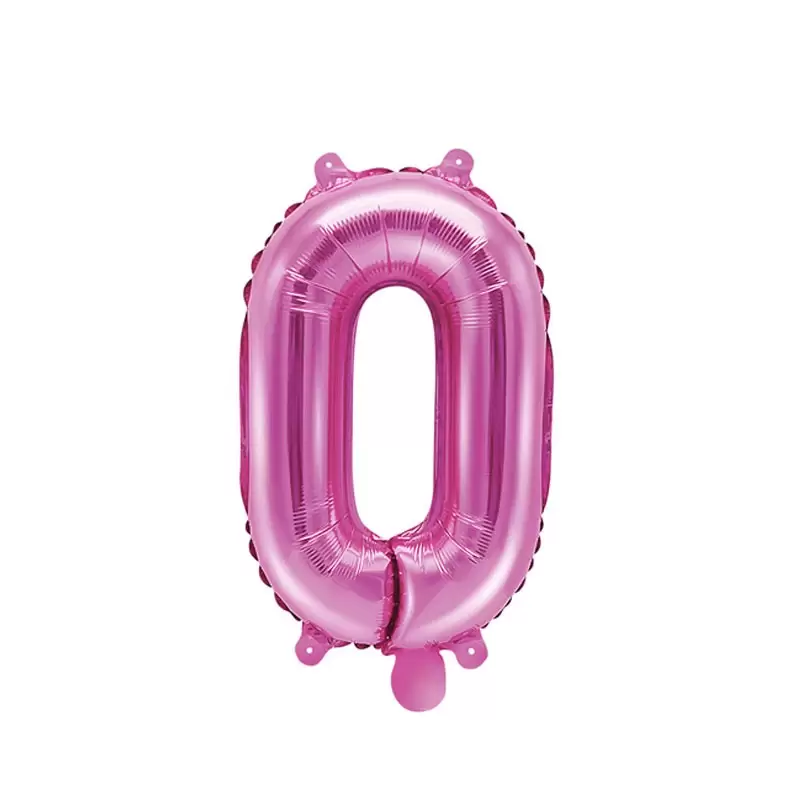 Palloncino foil fucsia numero 0 FB10M-0-006 35 cm
