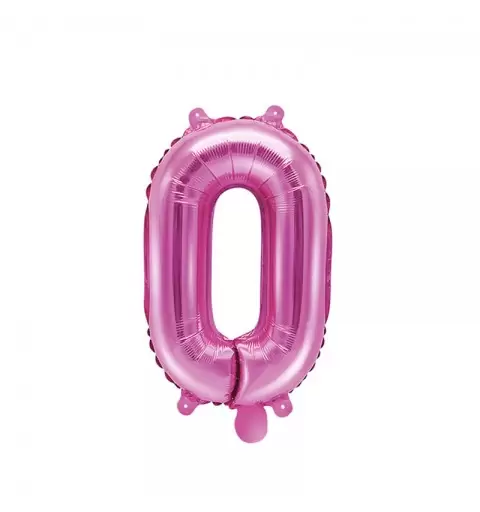 Palloncino foil fucsia numero 0 FB10M-0-006 35 cm