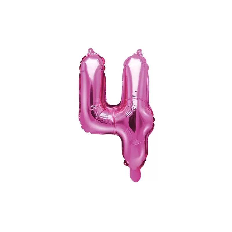 Palloncino foil fucsia numero 4 FB10M-4-006 35 cm