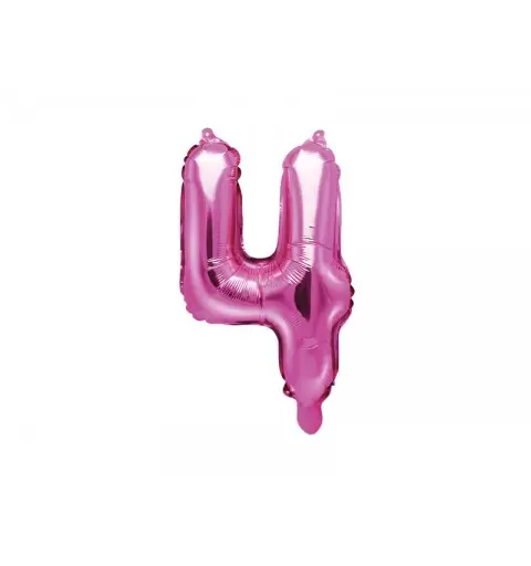Palloncino foil fucsia numero 4 FB10M-4-006 35 cm
