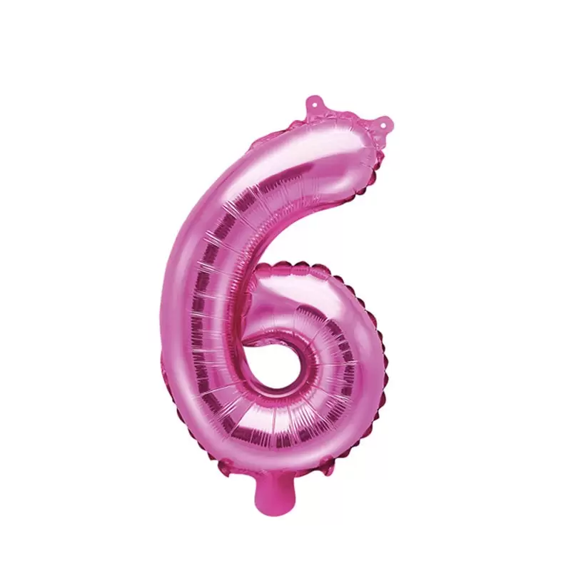 Palloncino foil fucsia numero 6 FB10M-6-006 35 cm