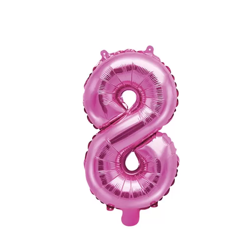 Palloncino foil fucsia numero 8 FB10M-8-006 35 cm
