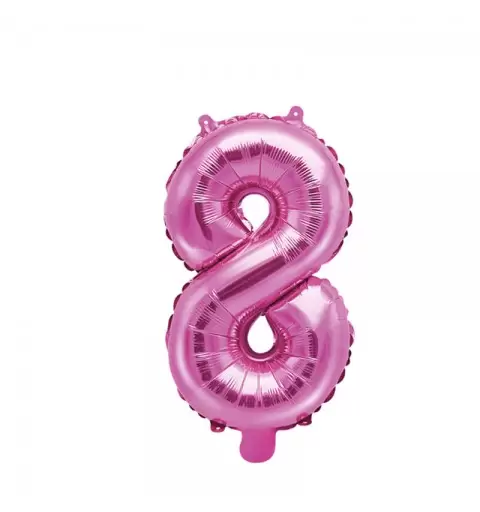 Palloncino foil fucsia numero 8 FB10M-8-006 35 cm