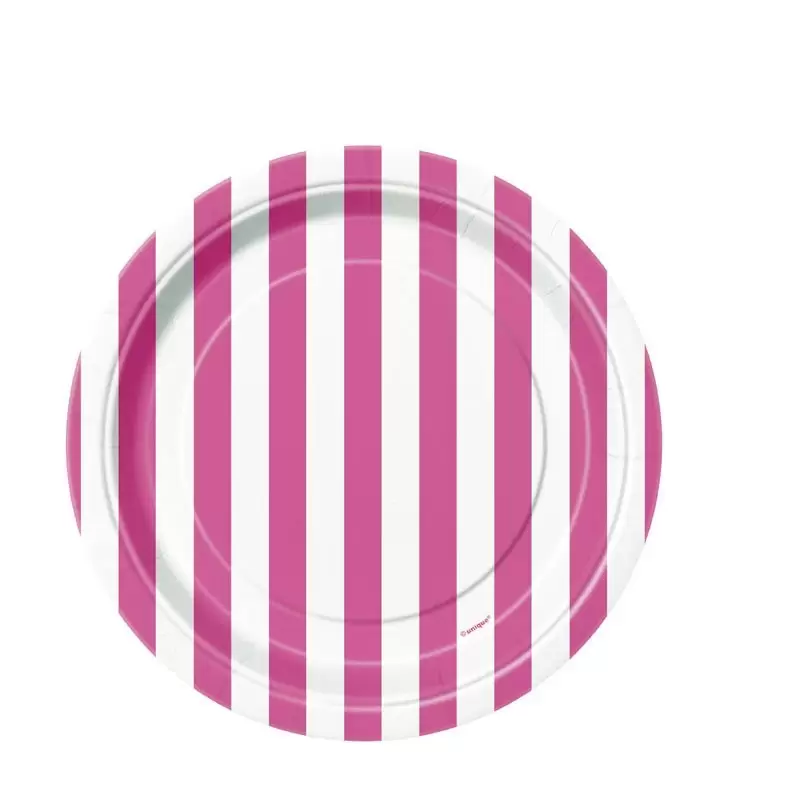 Piatti Dessert Strisce Unique Fucsia 38024