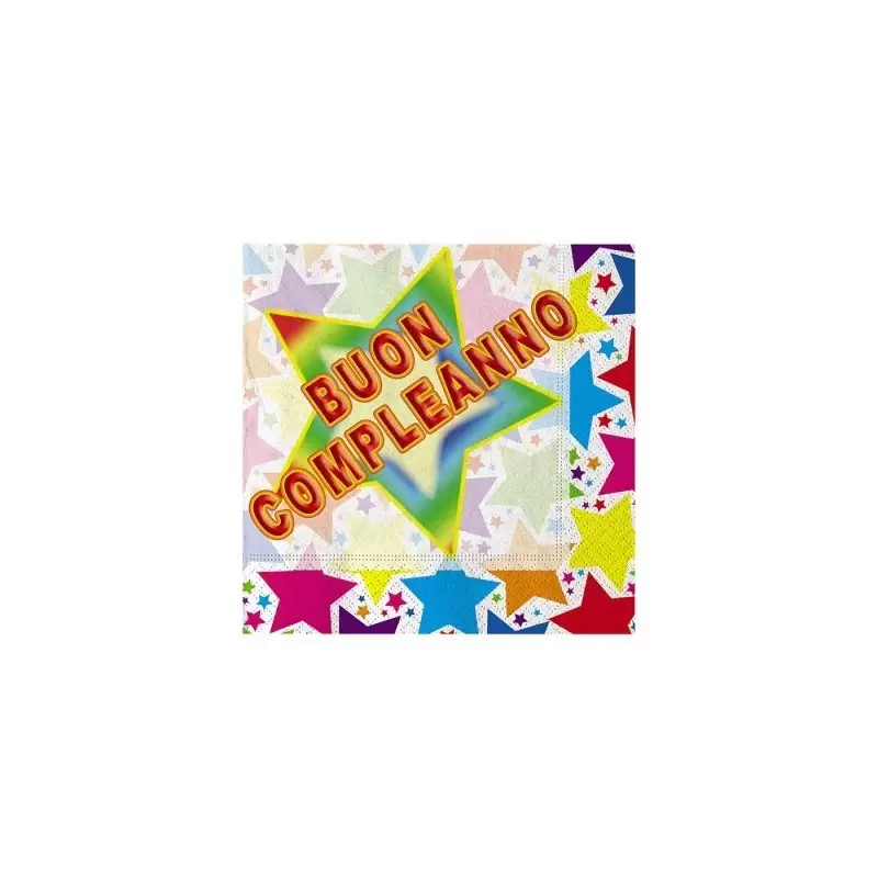 Tovaglioli i Buon Compleanno Stardust 60144