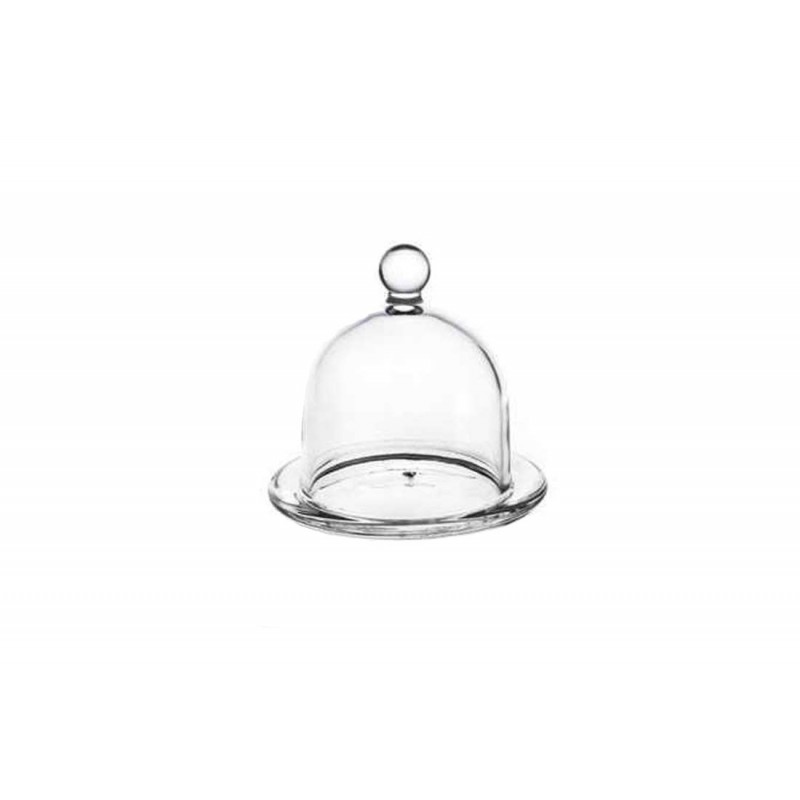 3 mini campane di vetro con base 8 cm
