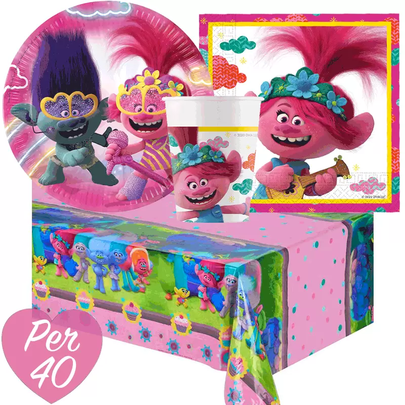 KIT N 3 - FESTA TROLLS  - COORDINATO TAVOLA